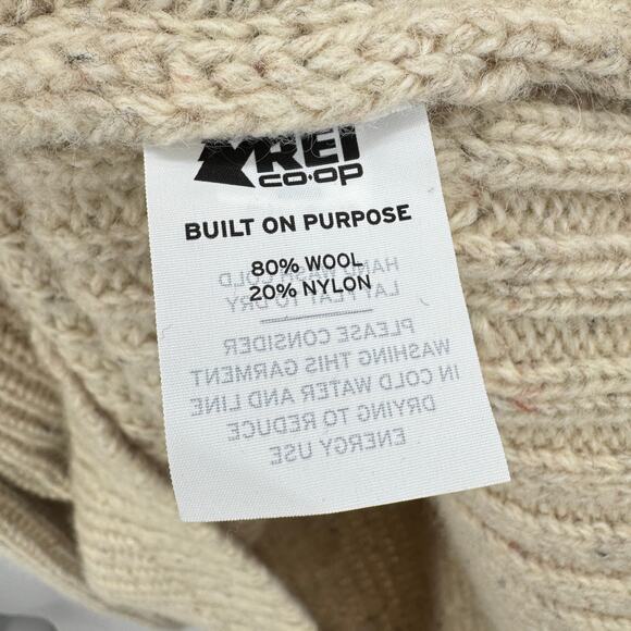 REI Cooperative Men's Cream‎ Wool Blend Wallace Lake Pullover Knit Sweater XL - Picture 5 of 7